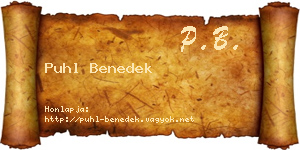 Puhl Benedek névjegykártya