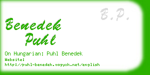 benedek puhl business card